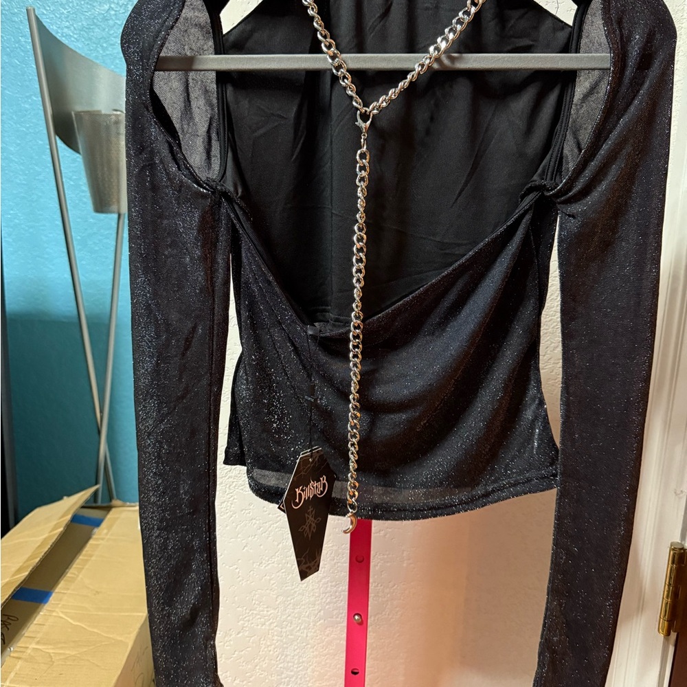 Elegant Black Sheer Women's Top - Picture 4 of 4